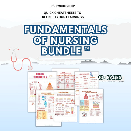 Fundamentals of Nursing Bundle ™ - help pass your exams - Nurse Cheat Sheets